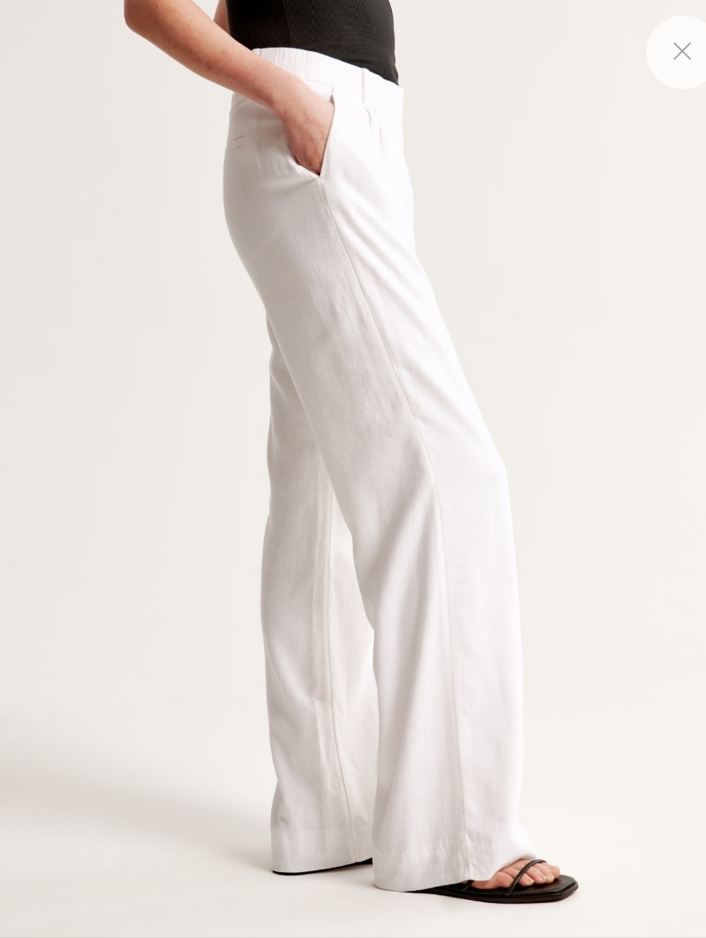 NWT A&F Sloane Tailored Linen Blend Wide Leg Pants Size XXS Short - Picture 2 of 12